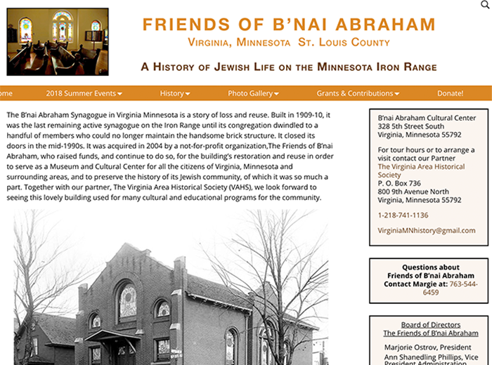Friends of B'nai Abraham, Virginia, MN